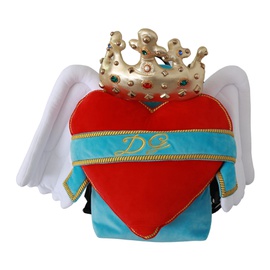 돌체앤가바나 Dolce & Gabbana Red Blue Heart Wings DG Crown School Womens Backpack 6581574238340