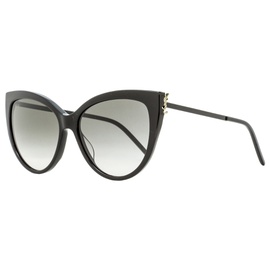 생로랑 Saint Laurent Cateye Sunglasses SL M48SA 002 Shiny/Matte Black 56mm YSL 5104630136964
