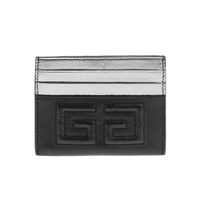 지방시 Givenchy Womens Leather Silver Emblem Cardholder Wallet Black 6844215525508