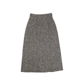 생로랑 SAINT LAURENT Black And White Wool A-Line Mid-Length Skirt 5140797522052