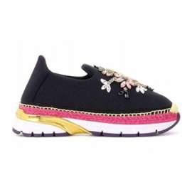 돌체앤가바나 Dolce & Gabbana Black Barcelona Floral Jewels Sneaker 6833789599876
