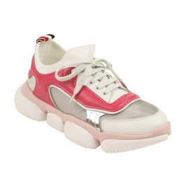 몽클레어 MONCLER Pink/White Leather Briseis Logo Sneakers 5137181966468
