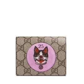 구찌 Gucci GG Supreme Card Case Wallet with Bosco Patch 6709247312004