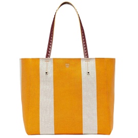 MCM Womens Yellow / Beige Canvas Shopper Tote Bag MWP8SVW50YX001 (Medium) 5136174776452