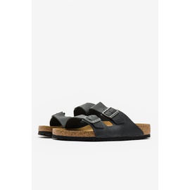 버켄스탁 Birkenstock Arizona Soft Footbed Oiled Leather Sandals in Black 0752481-43