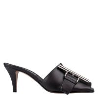 Alexander McQueen Ladies Black Francisco 70 mm Leather Mules