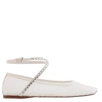 Amina Muaddi Ane Crystal Lace Flats