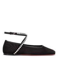 Amina Muaddi Ane Mesh Crystal Flats