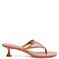 Amina Muaddi Cameron Crystal Leather Sandals