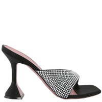 Amina Muaddi Shiona Crystal-Embellished Satin Mules