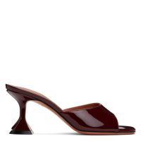 Amina Muaddi Patent Wine Lupita 70 Sandals
