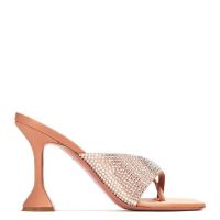 Amina Muaddi Shiona Crystal Embellishment Heel Sandals