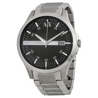 Armani Exchange Black Dial Stainless Steel Mens Watch