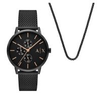 Armani Exchange Chronograph Quartz Black Dial Mens Watch Set