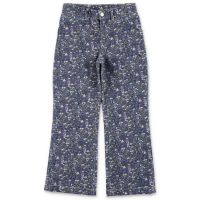 Bonpoint Floral Motif Cotton Denim Flared Pants
