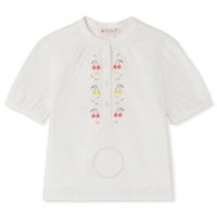Bonpoint Girls Embroidered-Logo Cotton Blouse