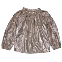 Bonpoint Girls Nude Bohemia Metallic Taffeta Blouse