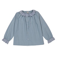 Bonton Girls Blue Popeline Long Sleeves Blouse