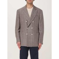 Brunello Cucinelli Bark Linen Wool Double-Breasted Blazer