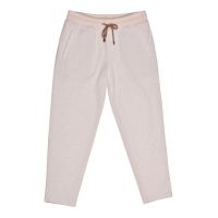 Brunello Cucinelli Beige Cashmere Blend Drawstring Trousers