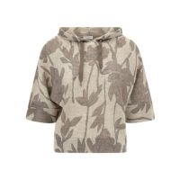 Brunello Cucinelli Beige Floral Linen Silk Sweater_Multi-Color