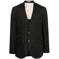 Brunello Cucinelli Black Linen Pinstripe Blazer