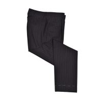 Brunello Cucinelli Black Virgin Wool Pinstripe Trousers