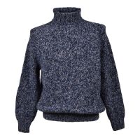 Brunello Cucinelli Blue Cashmere Blend Turtleneck Sweater
