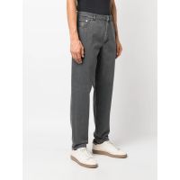 Brunello Cucinelli Charcoal Gray Straight-Leg Trousers