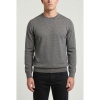 Brunello Cucinelli Grey Cashmere Silk Crewneck Sweater