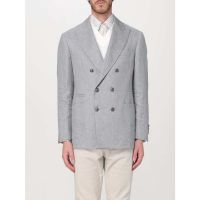 Brunello Cucinelli Grey Linen Double-Breasted Blazer