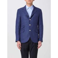 Brunello Cucinelli Indigo Linen Wool Blend Blazer