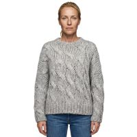 Brunello Cucinelli Light Grey Wool Cable Knit Sweater