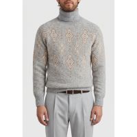 Brunello Cucinelli Light Grey Wool Turtleneck Sweater