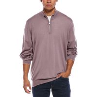 Brunello Cucinelli Mauve Wool Half Zip Sweater