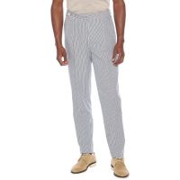 Brunello Cucinelli MenS Blue White Striped Cotton Trousers