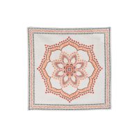 Brunello Cucinelli MenS Cream And Orange Patterned Pocketsquare