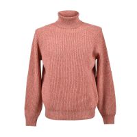 Brunello Cucinelli Orange Wool Silk Turtleneck Sweater