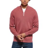 Brunello Cucinelli Raspberry Half-Zip Knit Sweater