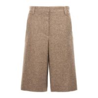 Brunello Cucinelli Sand Wool Tailored Bermuda Shorts