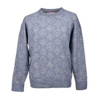 Brunello Cucinelli Sky Blue Wool Blend Patterned Sweater