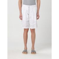 Brunello Cucinelli White Linen Striped Tailored Shorts