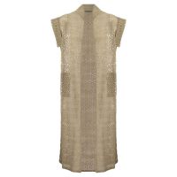 Brunello Cucinelli Beige Linen Silk Openwork Sweater