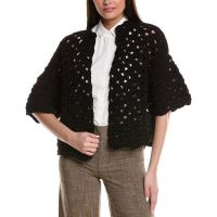 Brunello Cucinelli Black Openwork Cotton Sweater