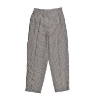 Brunello Cucinelli WomenS Beige Blue Linen Houndstooth Trousers