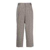 Brunello Cucinelli WomenS Beige Houndstooth Wide-Leg Trousers