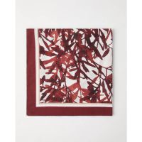 Brunello Cucinelli Womens Bordeaux Printed Cotton Scarf