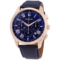 Bulova Classic Chronograph Blue Dial Mens Watch