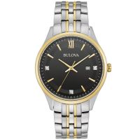 Bulova Classic Quartz Black Dial Mens Watch