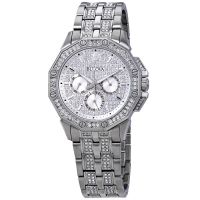 Bulova Multifunction Crystal Pave Dial Mens Mens Watch